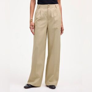 Madewell Harlow Wide-Leg Pant in Drapey Twill in Vintage Khaki Sz 2
